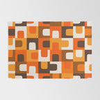 Mid Century Modern Concordance Retro Geometric Pattern in 70s Brown and Orange 2 Rug Gallery Image 2