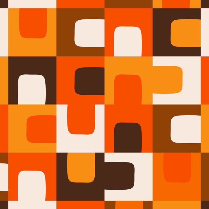 Mid Century Modern Concordance Retro Geometric Pattern in 70s Brown and Orange 2 Coffee Mug Gallery Image 2