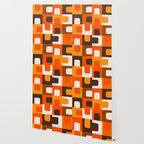 Mid Century Modern Concordance Retro Geometric Pattern in 70s Brown and Orange 2 Wallpaper Gallery Image 2