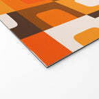 Mid Century Modern Concordance Retro Geometric Pattern in 70s Brown and Orange 2 Welcome Mat Gallery Image 2