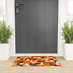 Mid Century Modern Concordance Retro Geometric Pattern in 70s Brown and Orange 2 Welcome Mat Gallery Image 3