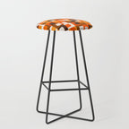 Mid Century Modern Concordance Retro Geometric Pattern in 70s Brown and Orange 2 Stool Gallery Image 1