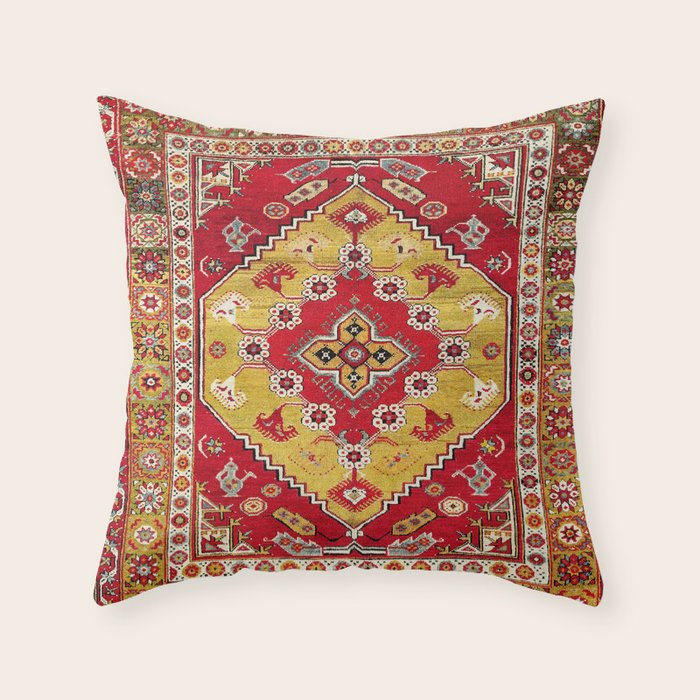 Dazkiri Southwest Anatolian Rug Print Throw Pillow Gallery Image 6