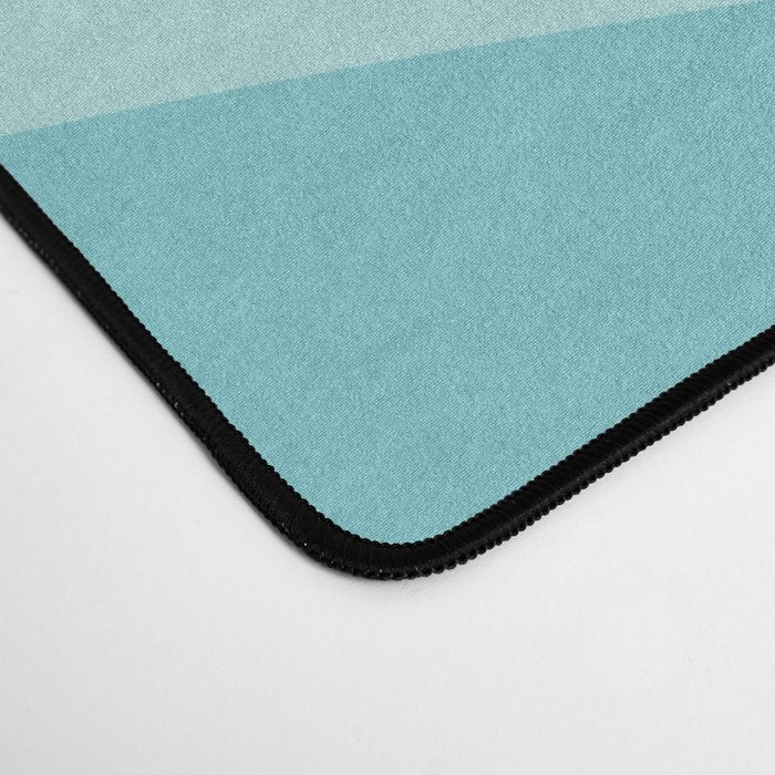Warped Checkered Pattern in Aqua Blue, Wavy Checkerboard Desk Mat Gallery Image 4