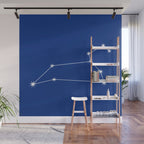 Leo Zodiac Star Constellation Line Art Dark Blue Wall Mural Gallery Image 1