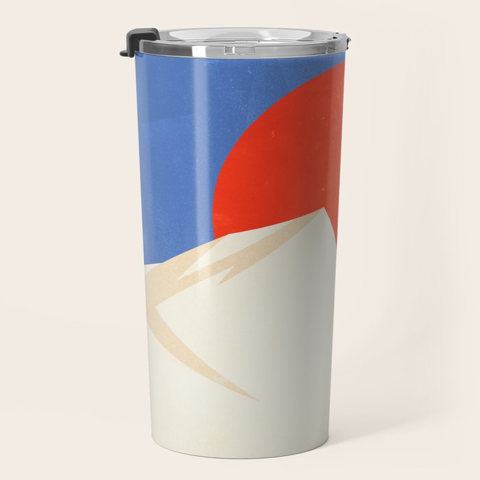 The Japanese Sun | Vintage Minimal Mount Fuji Landscape Travel Mug Gallery Image 3