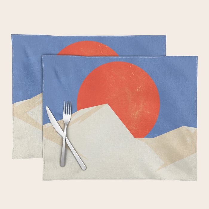 The Japanese Sun | Vintage Minimal Mount Fuji Landscape Placemat Gallery Image 1