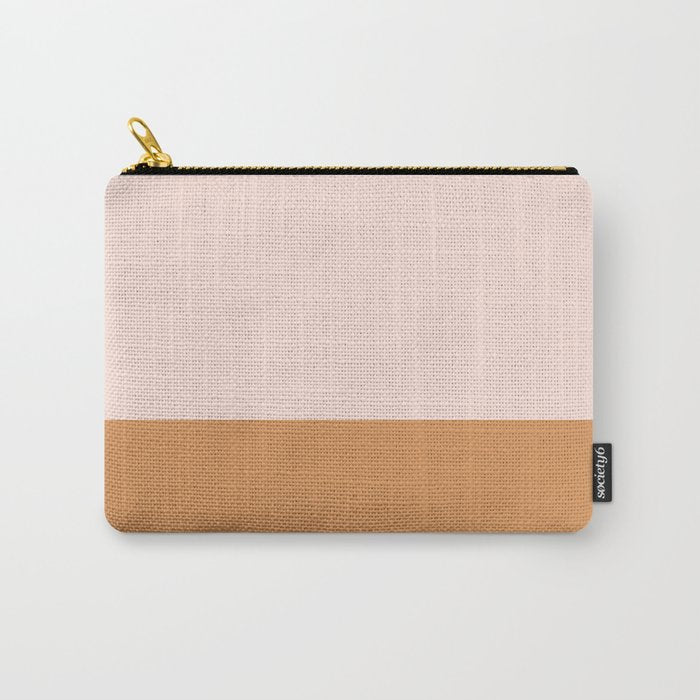 Minimalist Colour Block in Pale Blush Pink and Muted Ochre Carry All Pouch Gallery Image 1