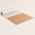 Minimalist Colour Block in Pale Blush Pink and Muted Ochre Yoga Mat Gallery Image 2