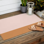 Minimalist Colour Block in Pale Blush Pink and Muted Ochre Outdoor Rug Gallery Image 2