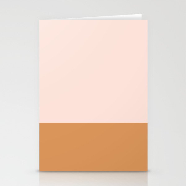 Minimalist Colour Block in Pale Blush Pink and Muted Ochre Stationery Card Gallery Image 2