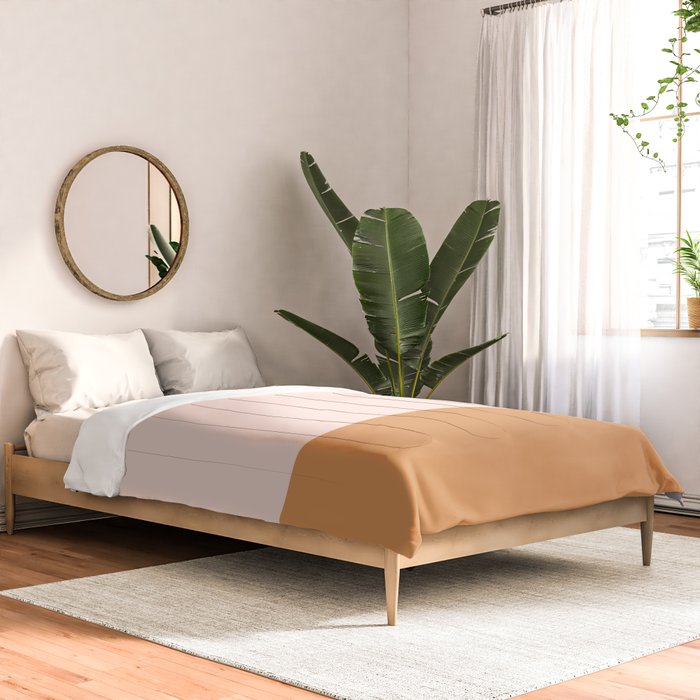 Minimalist Colour Block in Pale Blush Pink and Muted Ochre Comforter Gallery Image 2