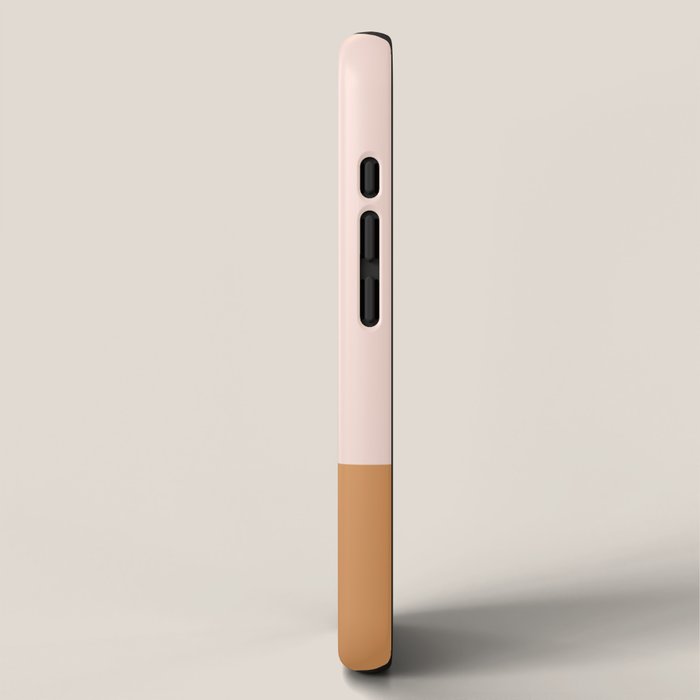Minimalist Colour Block in Pale Blush Pink and Muted Ochre iPhone Case Gallery Image 2
