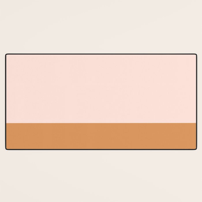 Minimalist Colour Block in Pale Blush Pink and Muted Ochre Desk Mat Gallery Image 3
