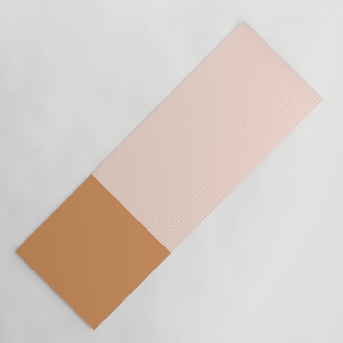 Minimalist Colour Block in Pale Blush Pink and Muted Ochre Yoga Mat Gallery Image 1