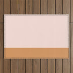 Minimalist Colour Block in Pale Blush Pink and Muted Ochre Outdoor Rug Gallery Image 1