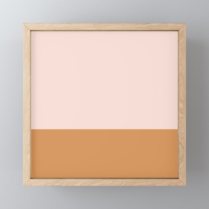 Minimalist Colour Block in Pale Blush Pink and Muted Ochre Mini Art Print Gallery Image 1