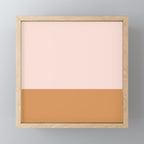 Minimalist Colour Block in Pale Blush Pink and Muted Ochre Mini Art Print Gallery Image 1