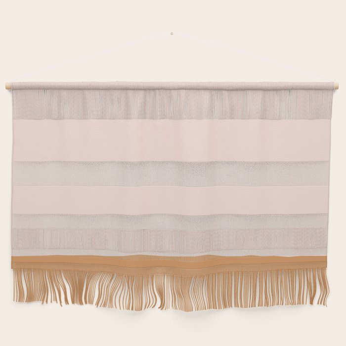 Minimalist Colour Block in Pale Blush Pink and Muted Ochre Wall Hanging Gallery Image 1
