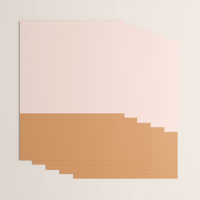 Minimalist Colour Block in Pale Blush Pink and Muted Ochre Wrapping Paper Gallery Image 3