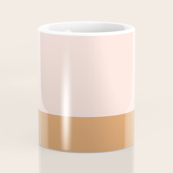 Minimalist Colour Block in Pale Blush Pink and Muted Ochre Coffee Mug Gallery Image 4