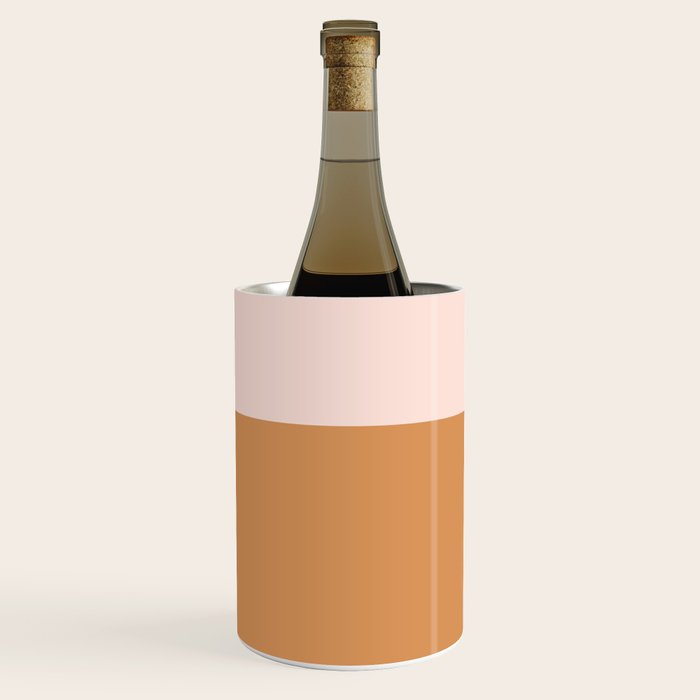 Minimalist Colour Block in Pale Blush Pink and Muted Ochre Wine Chiller Gallery Image 2