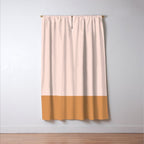 Minimalist Colour Block in Pale Blush Pink and Muted Ochre Window Curtain Gallery Image 3