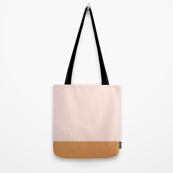 Minimalist Colour Block in Pale Blush Pink and Muted Ochre Tote Bag Gallery Image 2