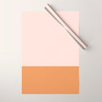 Minimalist Colour Block in Pale Blush Pink and Muted Ochre Wrapping Paper Gallery Image 1