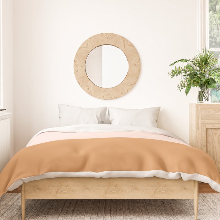 Minimalist Colour Block in Pale Blush Pink and Muted Ochre Duvet Cover Gallery Image 3