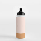 Minimalist Colour Block in Pale Blush Pink and Muted Ochre Water Bottle Gallery Image 2