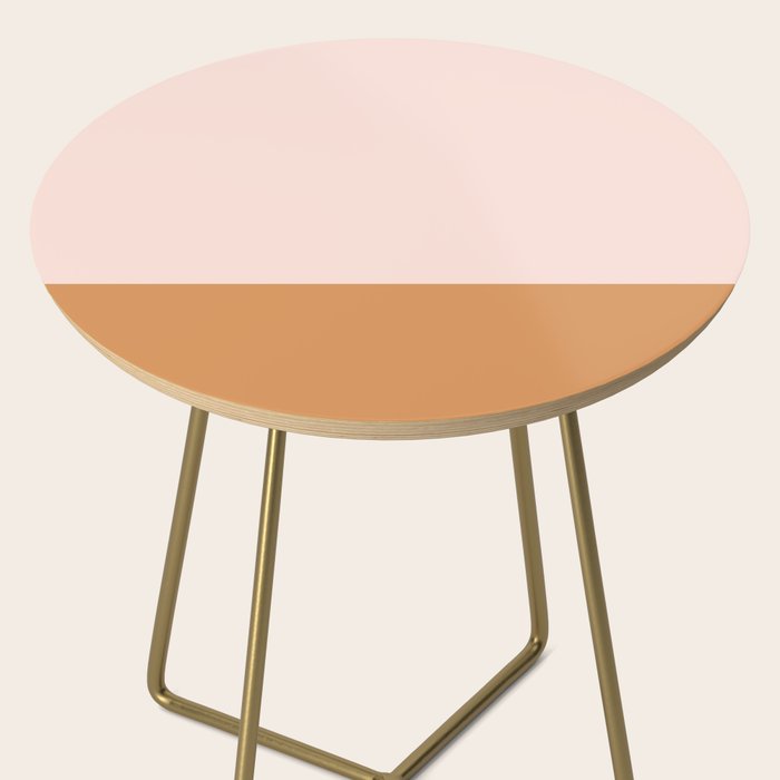 Minimalist Colour Block in Pale Blush Pink and Muted Ochre Side Table Gallery Image 2