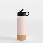 Minimalist Colour Block in Pale Blush Pink and Muted Ochre Water Bottle Gallery Image 1