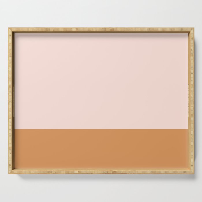 Minimalist Colour Block in Pale Blush Pink and Muted Ochre Serving Tray Gallery Image 1