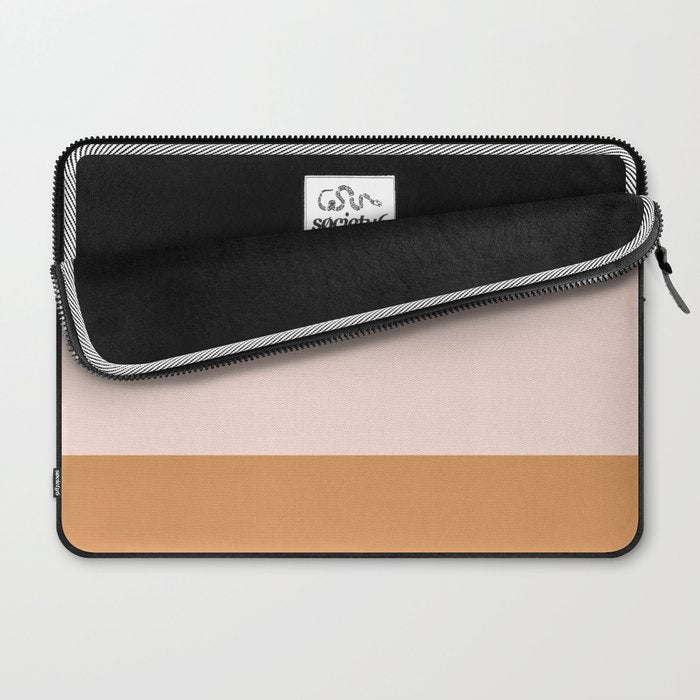Minimalist Colour Block in Pale Blush Pink and Muted Ochre Laptop Sleeve Gallery Image 2