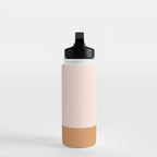 Minimalist Colour Block in Pale Blush Pink and Muted Ochre Water Bottle Gallery Image 3