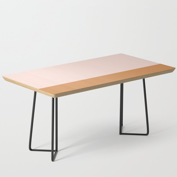 Minimalist Colour Block in Pale Blush Pink and Muted Ochre Coffee Table Gallery Image 1