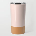 Minimalist Colour Block in Pale Blush Pink and Muted Ochre Travel Mug Gallery Image 1