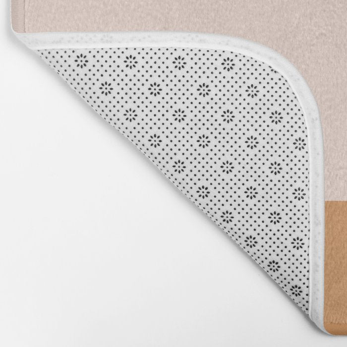 Minimalist Colour Block in Pale Blush Pink and Muted Ochre Bath Mat Gallery Image 2