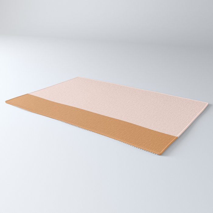 Minimalist Colour Block in Pale Blush Pink and Muted Ochre Rug Gallery Image 3