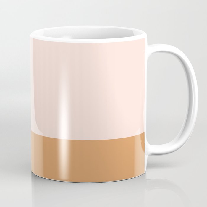 Minimalist Colour Block in Pale Blush Pink and Muted Ochre Coffee Mug Gallery Image 1