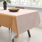 Minimalist Colour Block in Pale Blush Pink and Muted Ochre Tablecloth Gallery Image 3