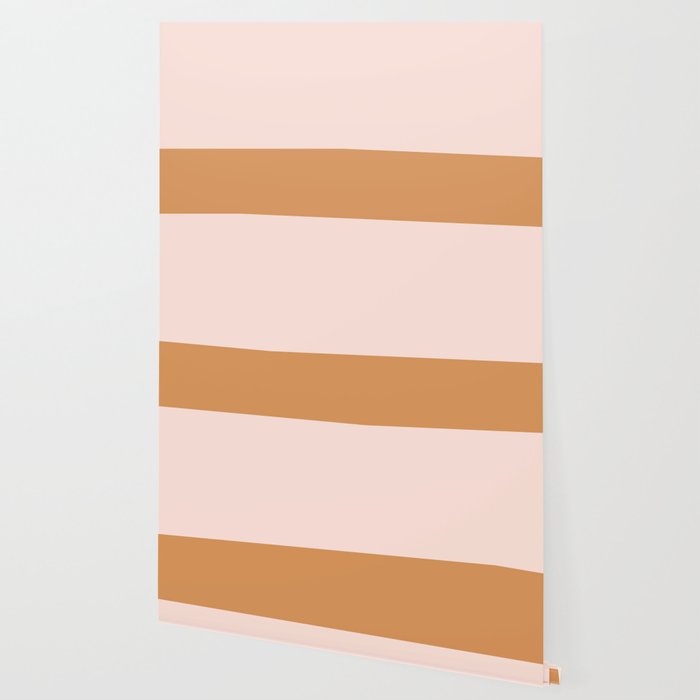 Minimalist Colour Block in Pale Blush Pink and Muted Ochre Wallpaper Gallery Image 2