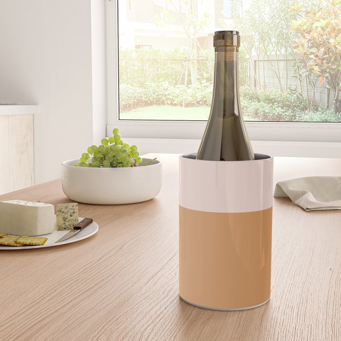 Minimalist Colour Block in Pale Blush Pink and Muted Ochre Wine Chiller Gallery Image 4