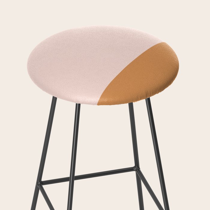 Minimalist Colour Block in Pale Blush Pink and Muted Ochre Stool Gallery Image 2