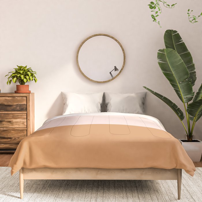 Minimalist Colour Block in Pale Blush Pink and Muted Ochre Comforter Gallery Image 3