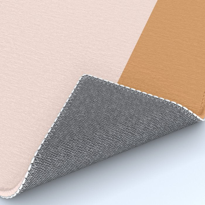Minimalist Colour Block in Pale Blush Pink and Muted Ochre Rug Gallery Image 4
