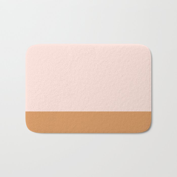 Minimalist Colour Block in Pale Blush Pink and Muted Ochre Bath Mat Gallery Image 1