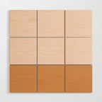 Minimalist Colour Block in Pale Blush Pink and Muted Ochre Wood Wall Art Gallery Image 1