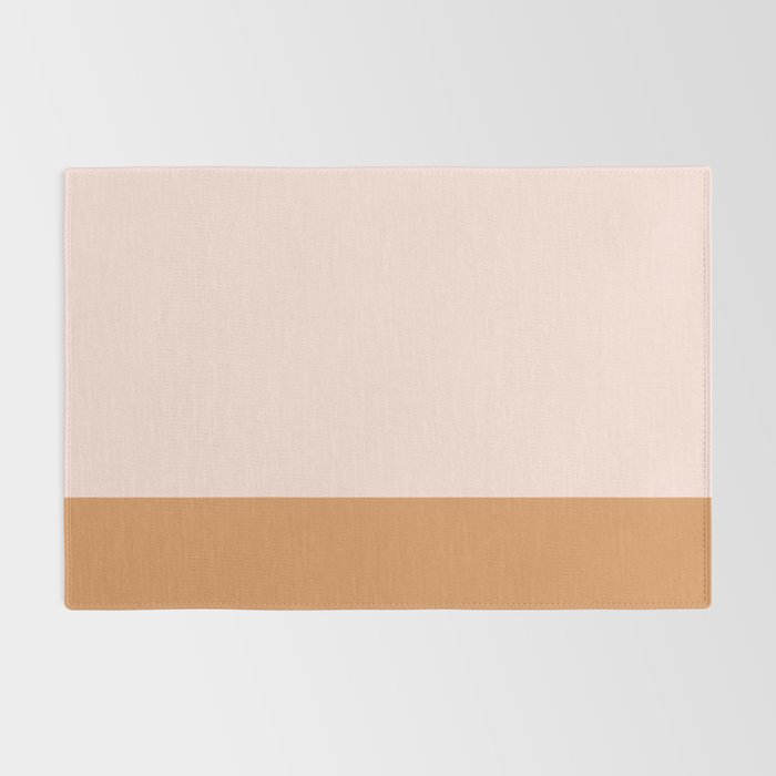 Minimalist Colour Block in Pale Blush Pink and Muted Ochre Rug Gallery Image 2